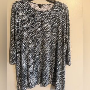 J. Jill Wearever Collection Monochrome 3/4 sleeve pullover top size large
